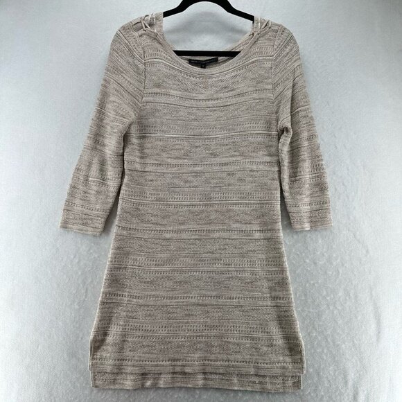 White House Black Market Sweaters - White House Black Market Sweater Womens Size M Tunic Boat Neck 3/4 Sleeve Beige